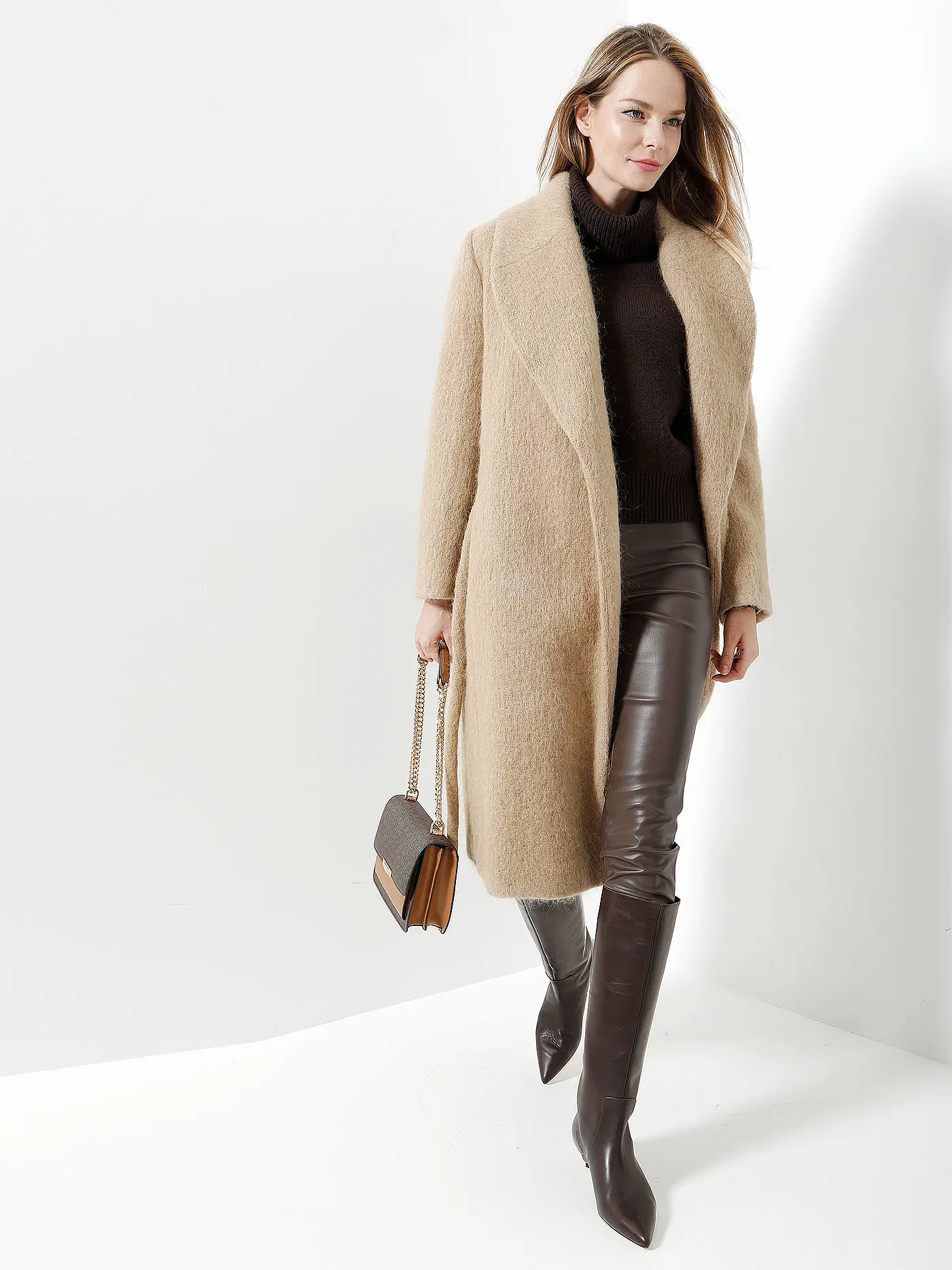 MAC | Leggings in Lederoptik | braun